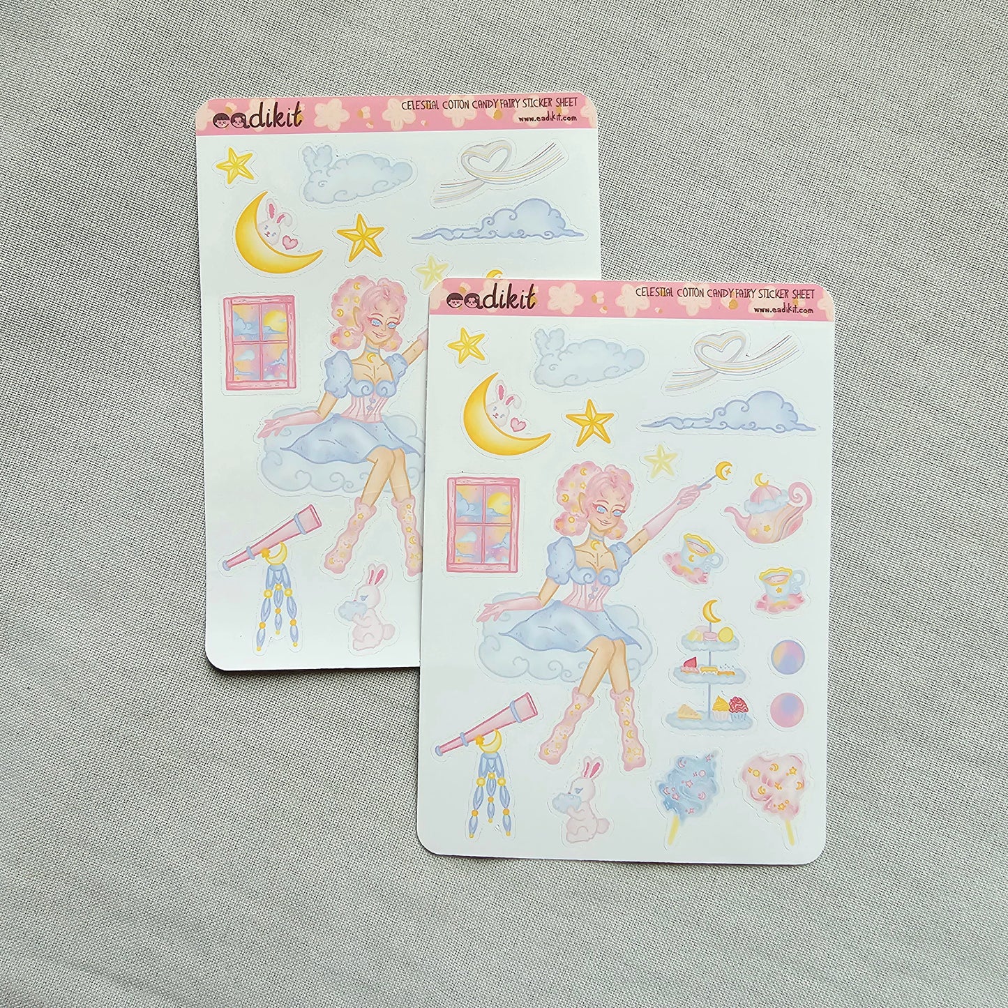 Celestial Cotton Candy Fairy Sticker Sheet