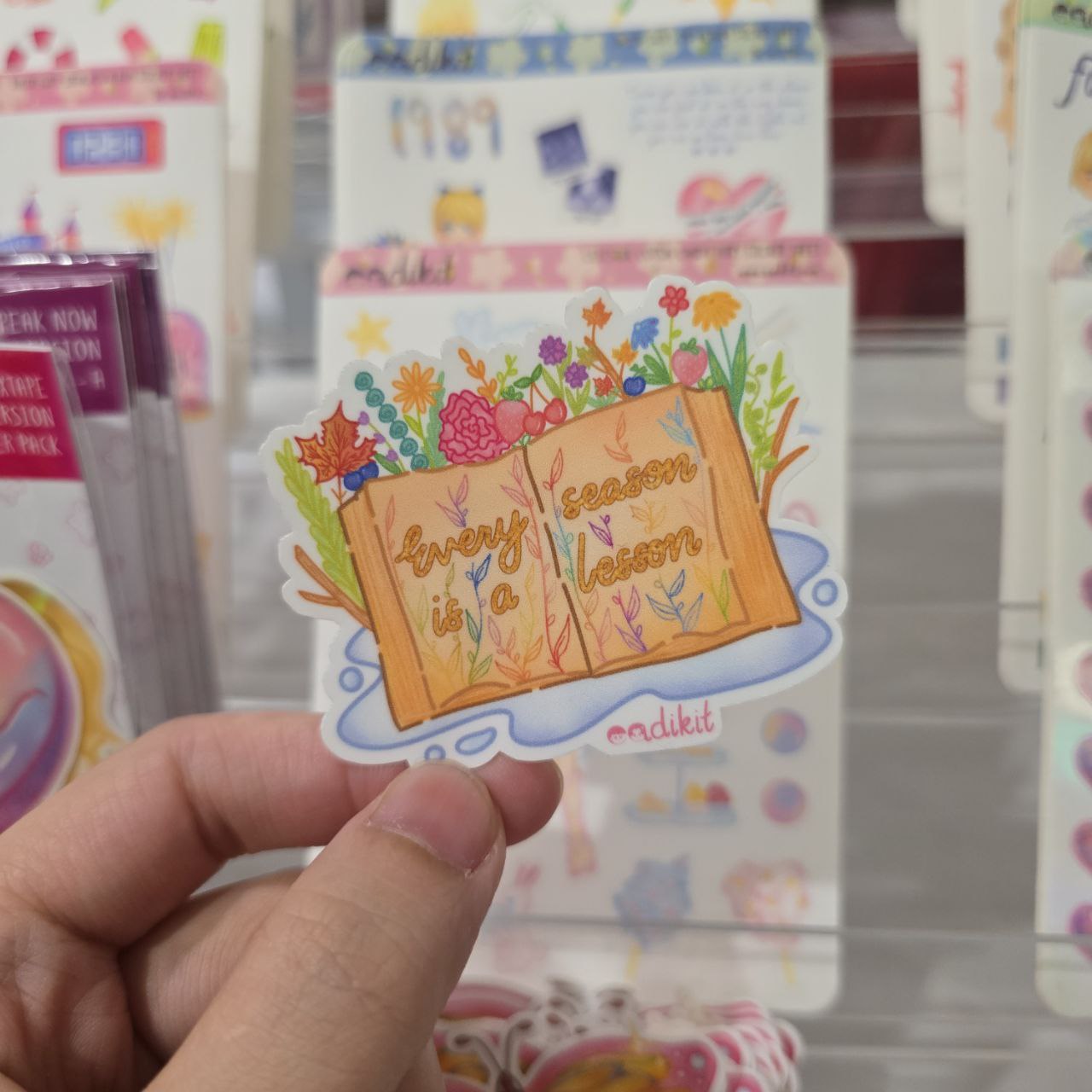 Every Season is a Lesson waterproof sticker