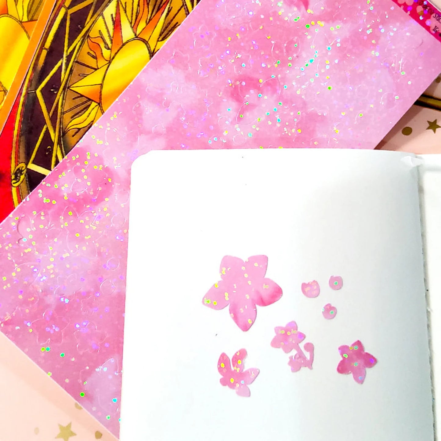 Cardcaptor Sakura's Cherry Blossoms & Keroberos Celestial Sky Holographic Sticker Sheets (Pre-Order)