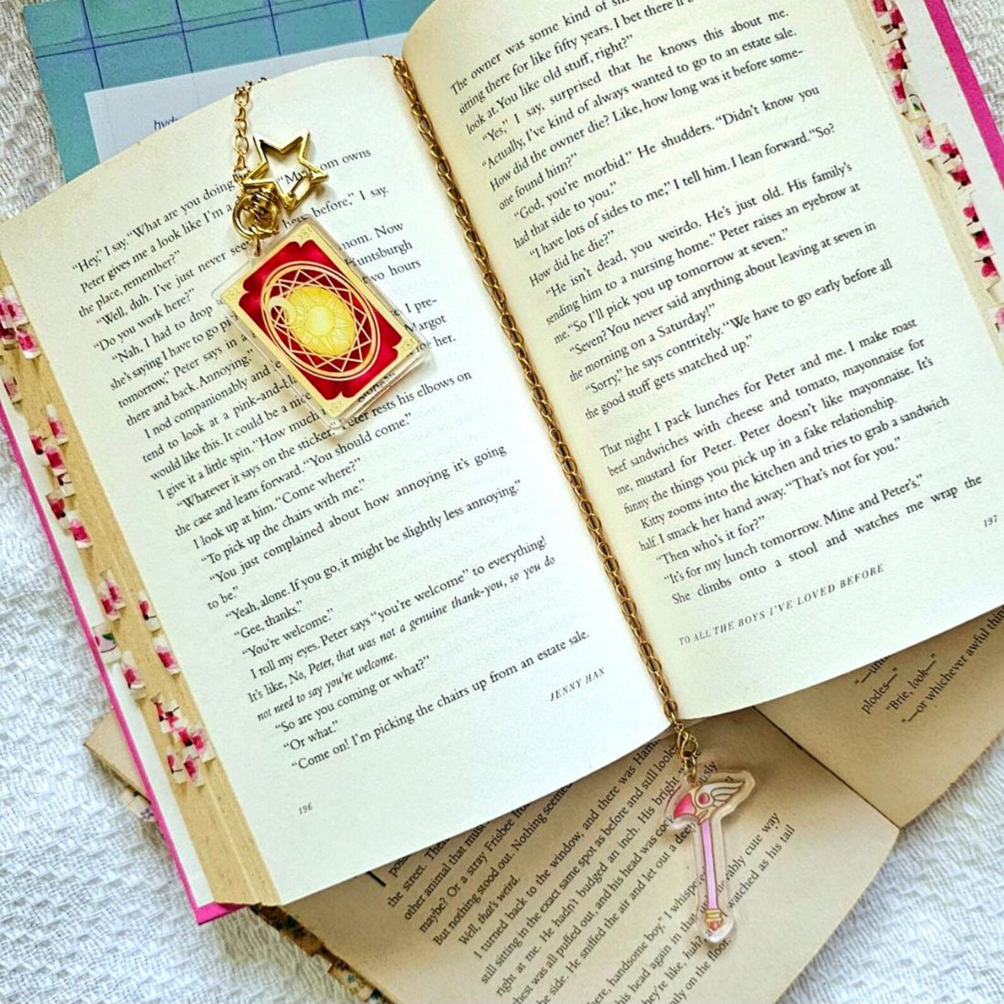 The Reader Bookmark Keychain Charm