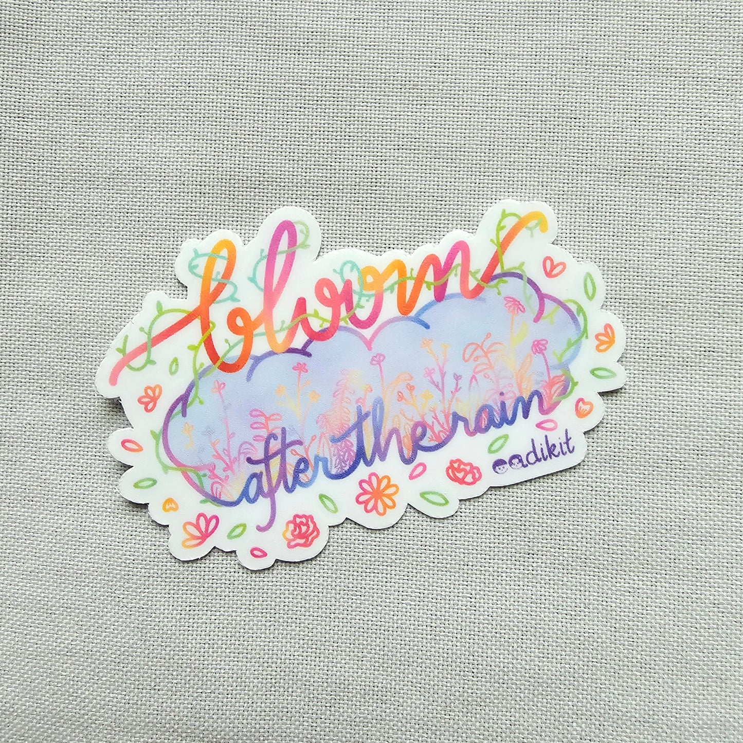 Bloom After the Rain waterproof sticker