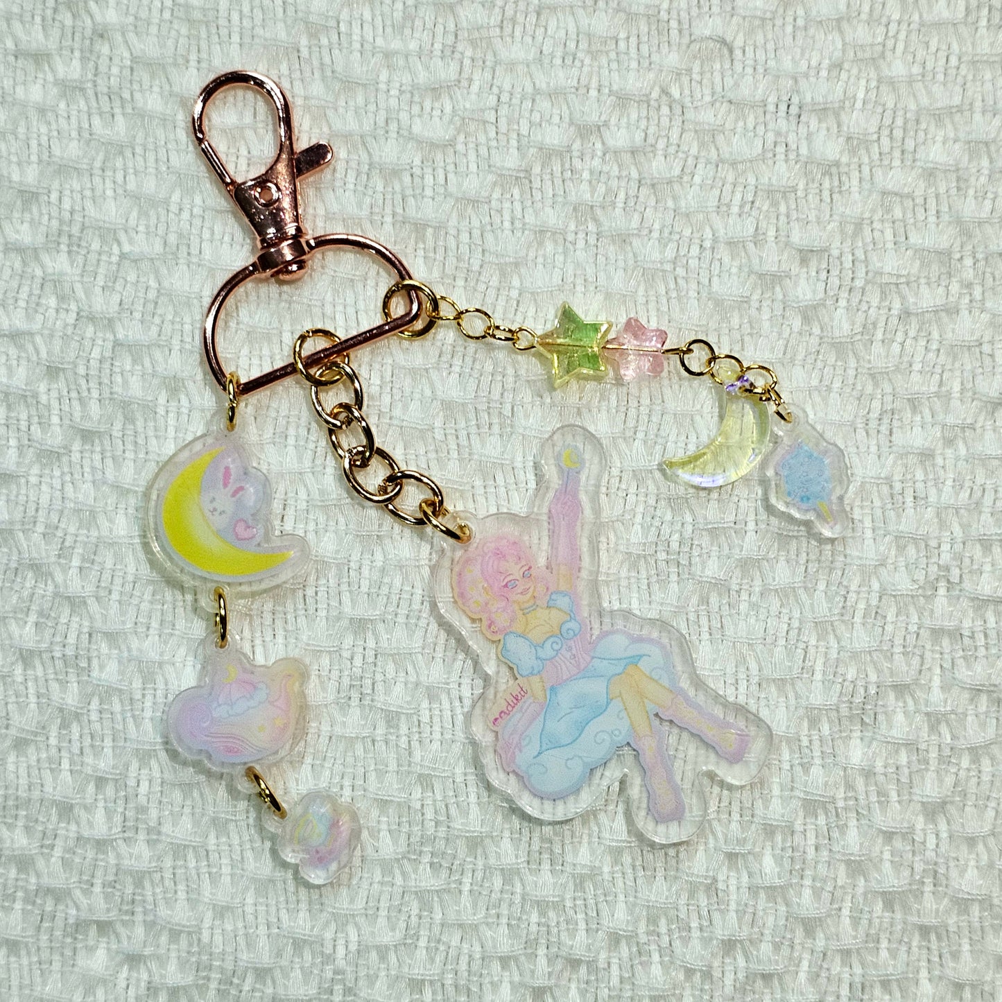 Celestial Cotton Candy Fairy Keychain Charm