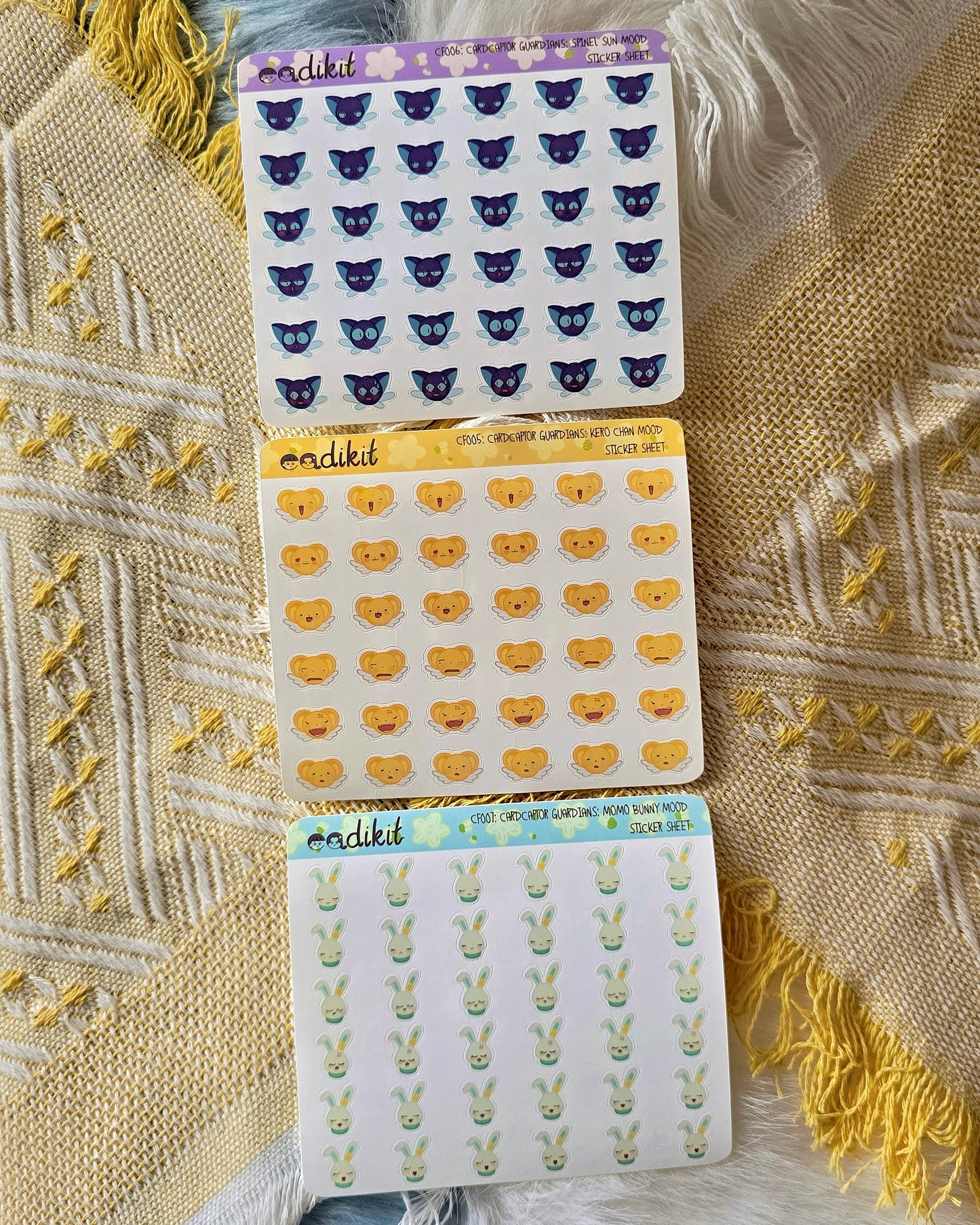 Cardcaptor Sakura's Guardians Mood Sticker Sheets ft. Kero chan, Spinel Sun, & Momo Bunny san
