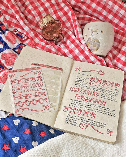 Ruby Ribbons Washi Strips Sticker Sheet