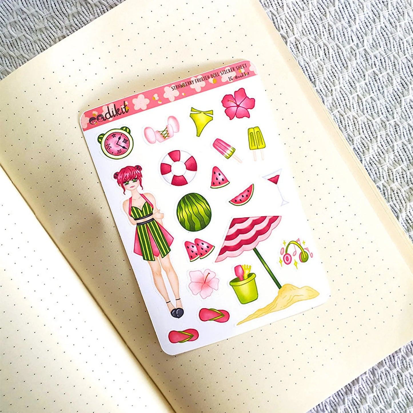 Fruitea Doll Sticker Sheets | Summer and fruits inspired