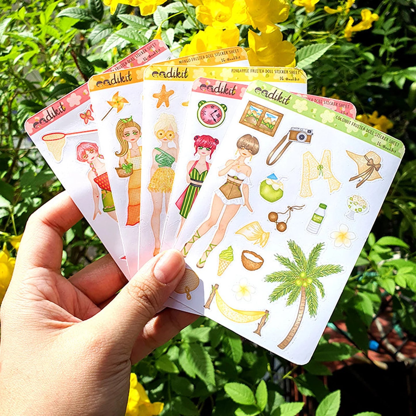 Fruitea Doll Sticker Sheets | Summer and fruits inspired