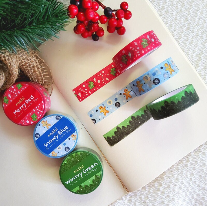 eadikit Christmas Holiday Washi Tapes (15mm x 10m each)