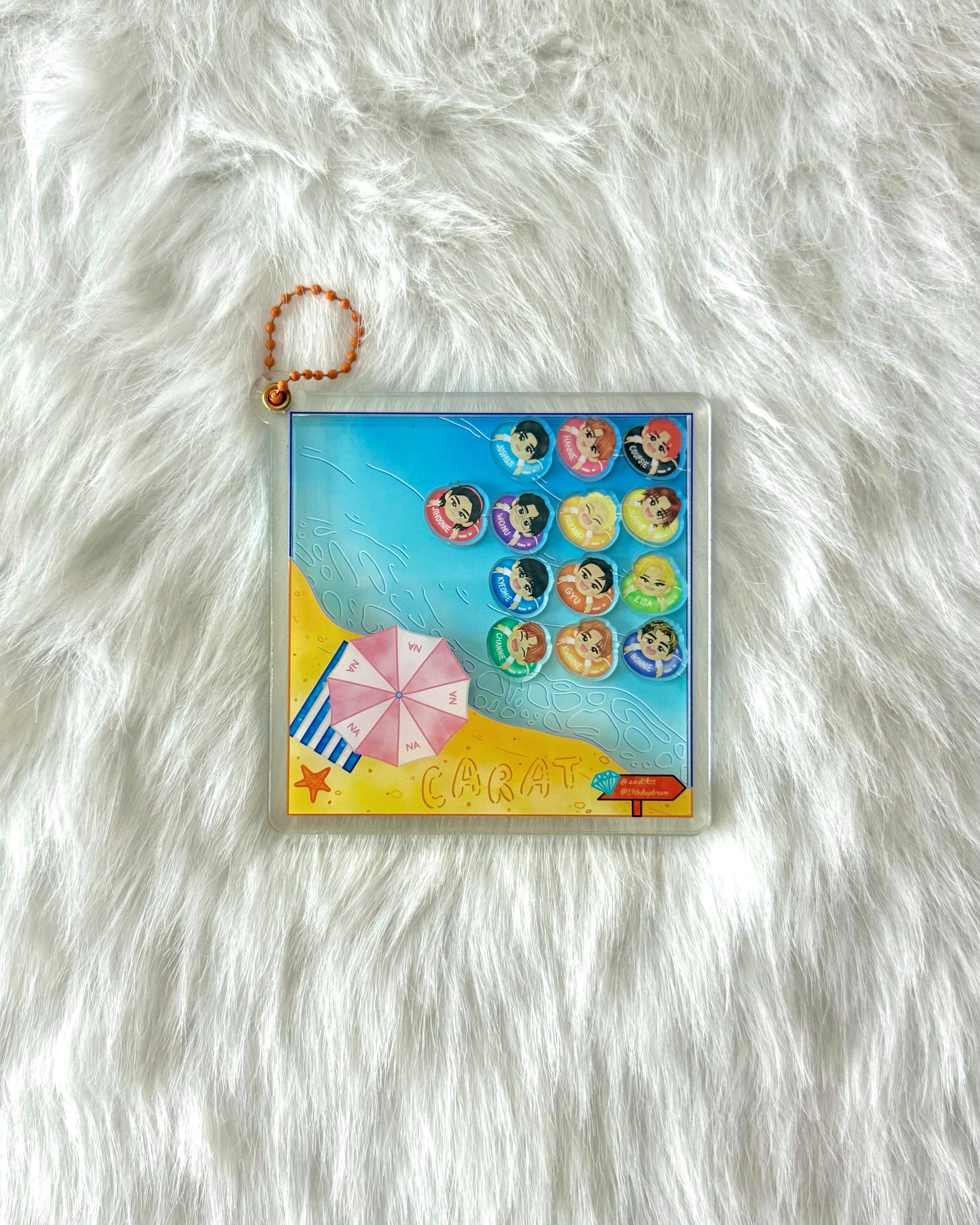 [PRE-ORDER] SEVENTEEN x Nana Beach acrylic magnetic shaker + Salbabida Sebongs charms