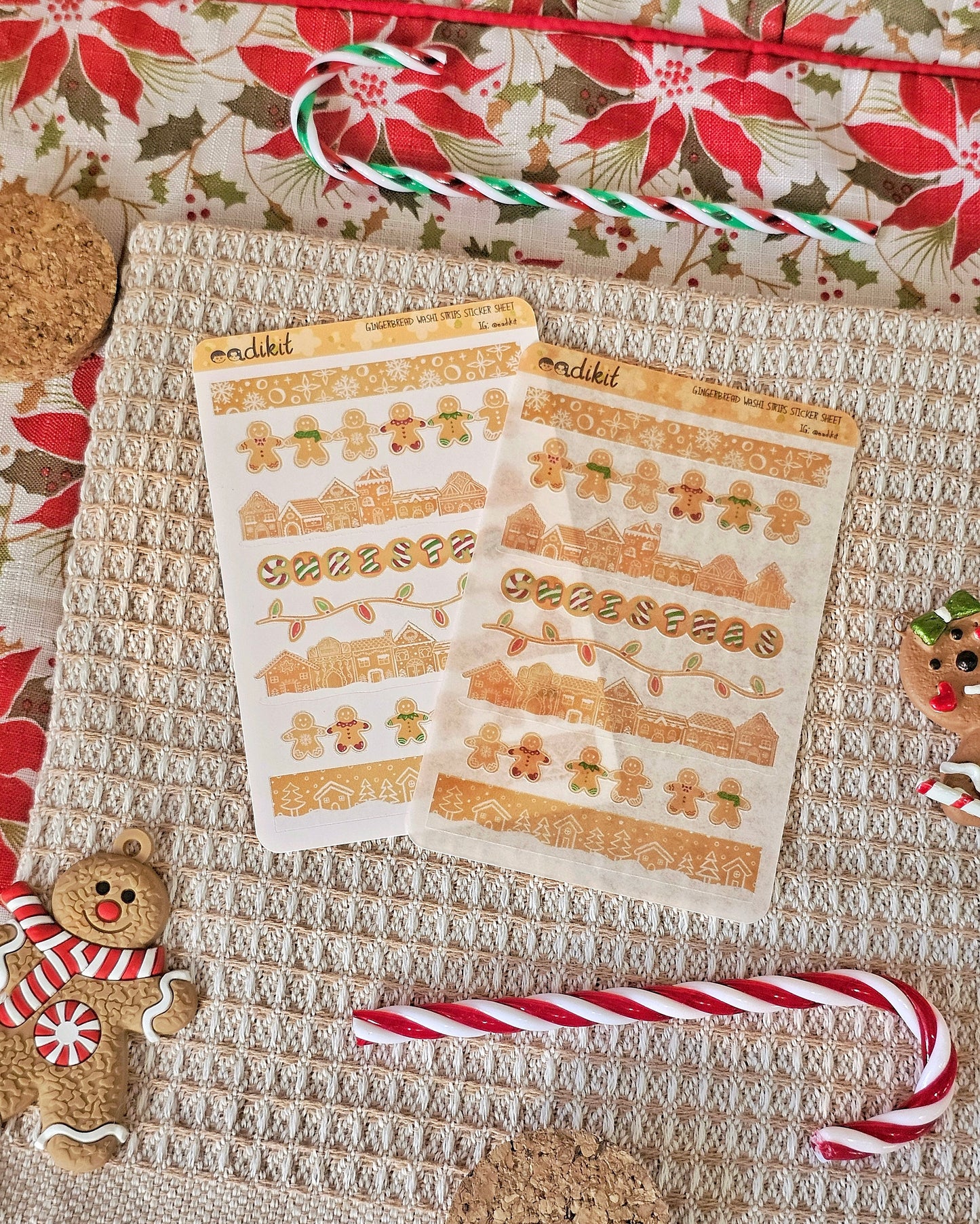 Gingerbread Washi Strips Sticker Sheets