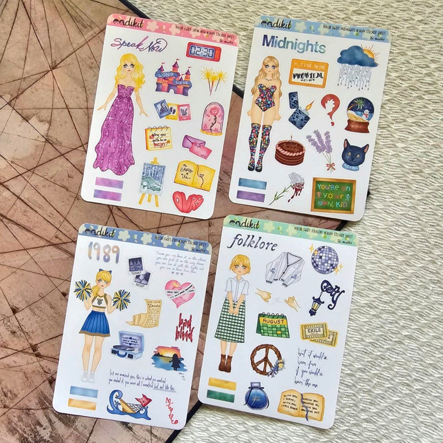 Taylor Swift Doll Sticker Sheets