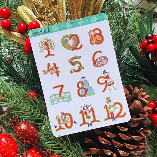 12 Days of Christmas Deco sticker sheet