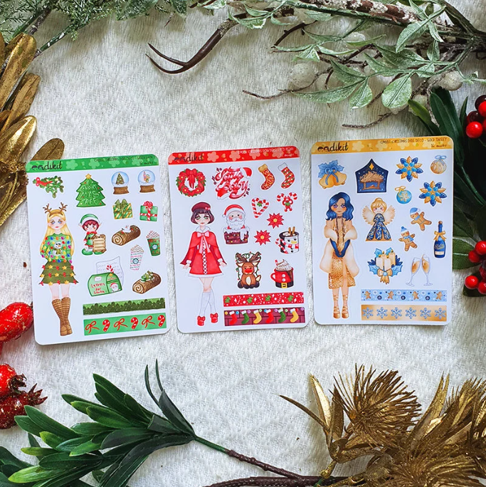 Christmas Doll Deco sticker sheets