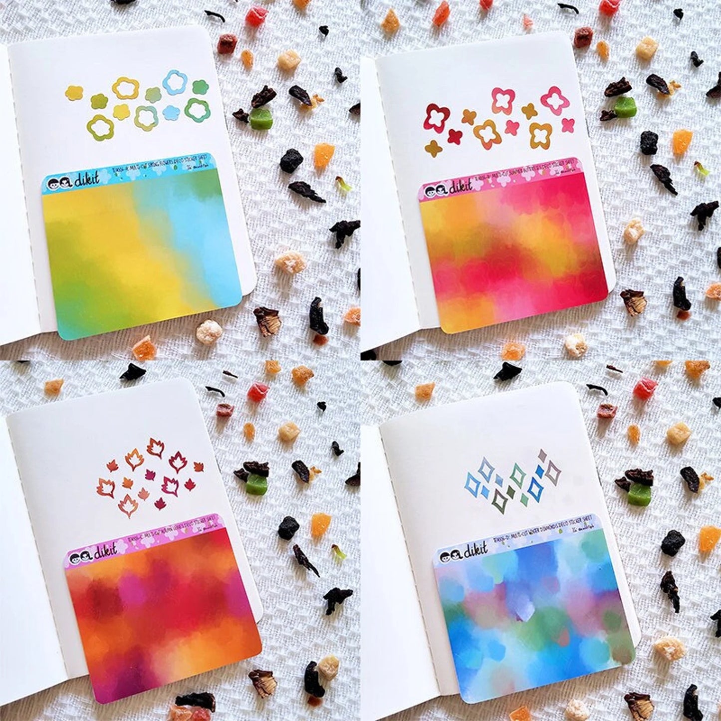 4-Seasons Summer, Spring, Autumn, Winter Mini Sticker Sheets (Pre-Order)