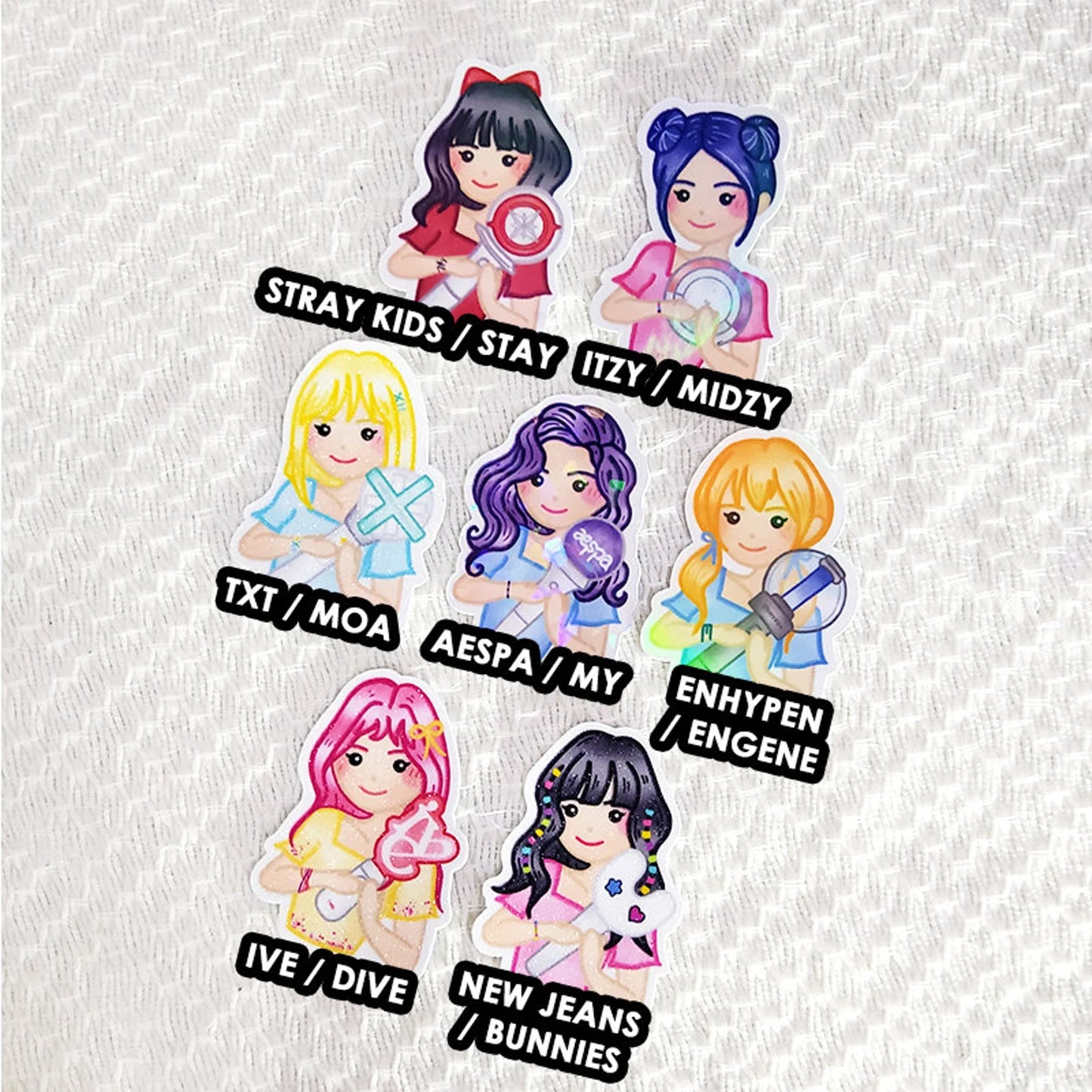 K-POP Fan Girl/Boy Stickers | Cute kawaii kpop inspired waterproof stickers