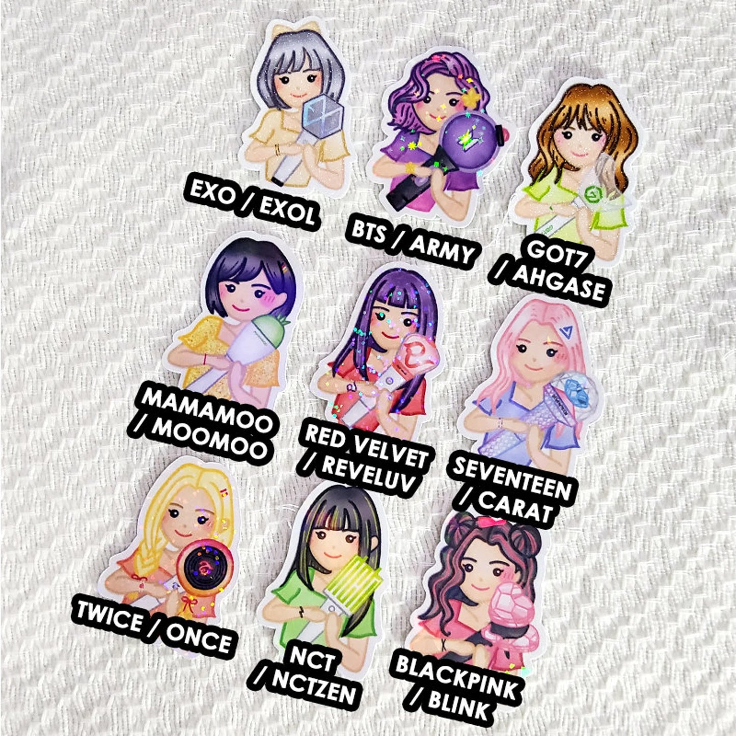 K-POP Fan Girl/Boy Stickers | Cute kawaii kpop inspired waterproof stickers