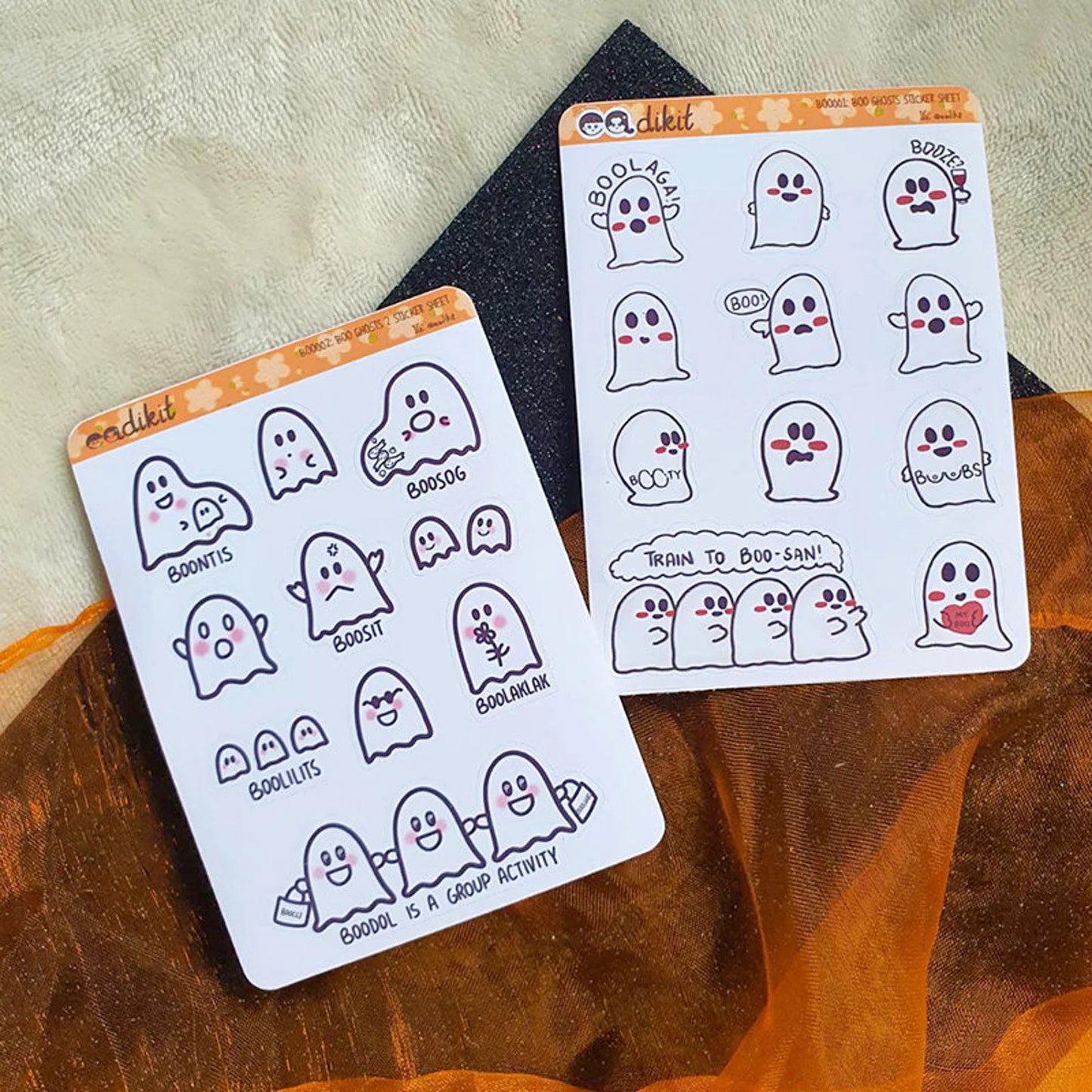 Halloween Boo Ghosts Sticker Sheet