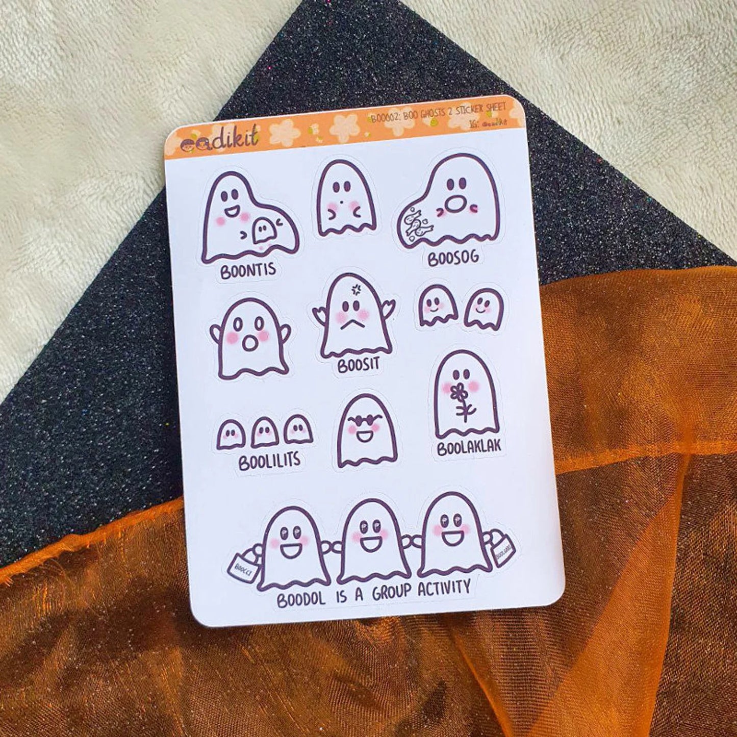 Halloween Boo Ghosts Sticker Sheet