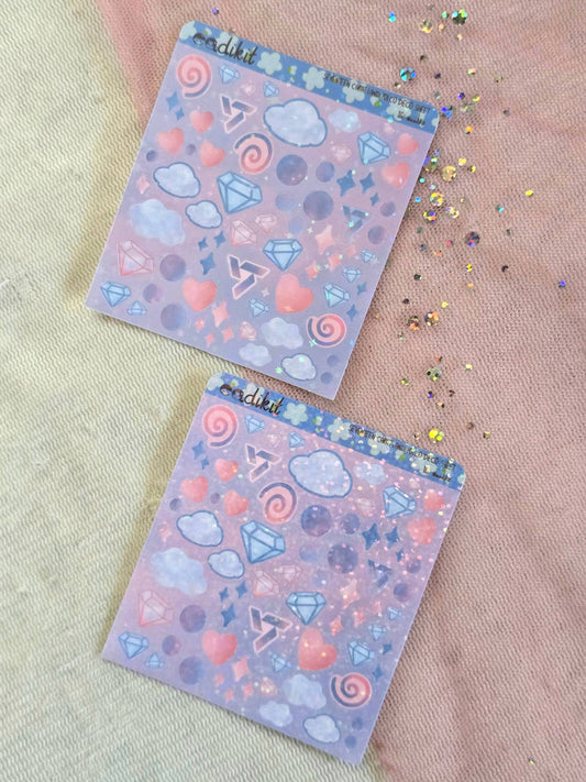 Seventeen Caratland holographic polco sticker sheets