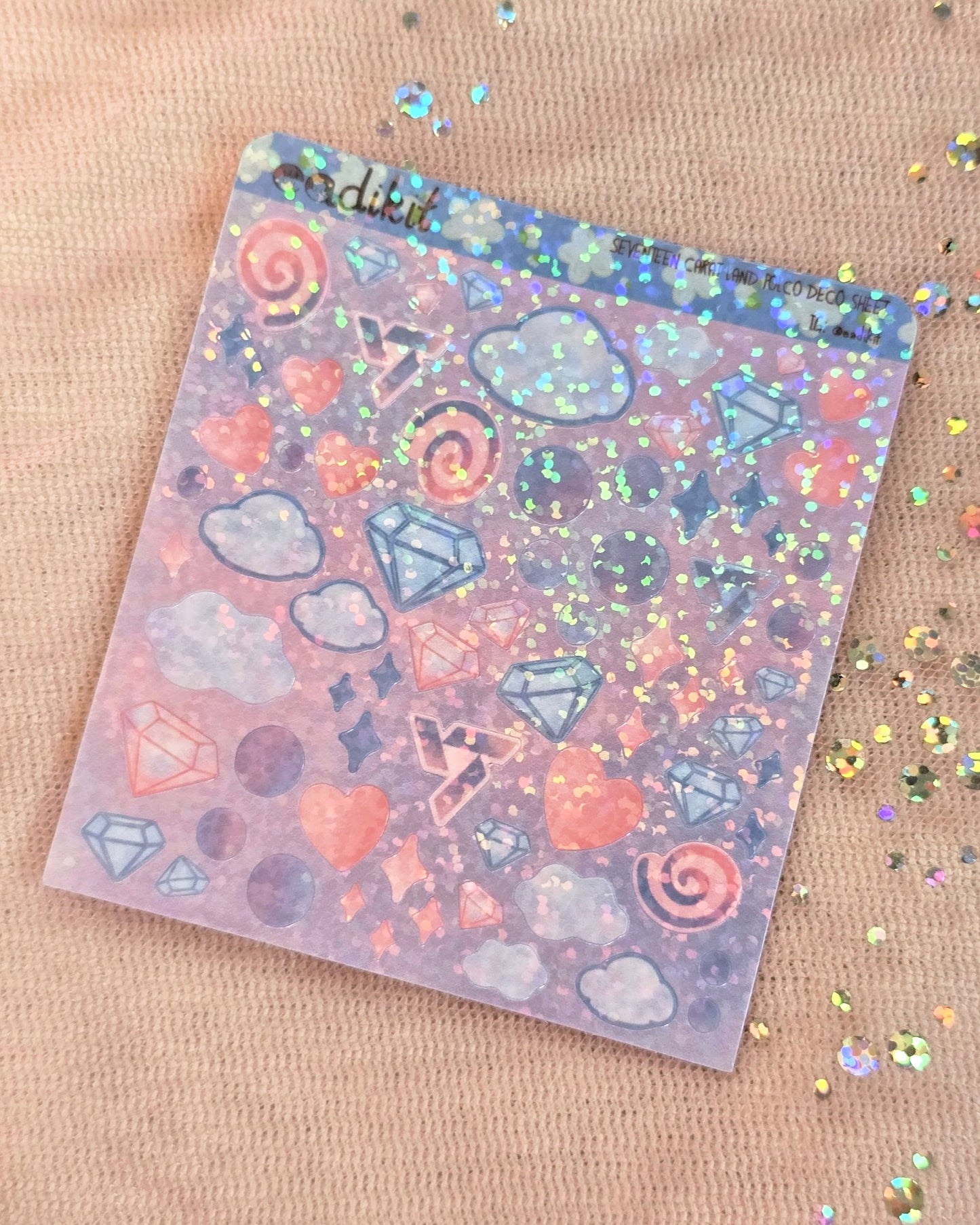 Seventeen Caratland holographic polco sticker sheets