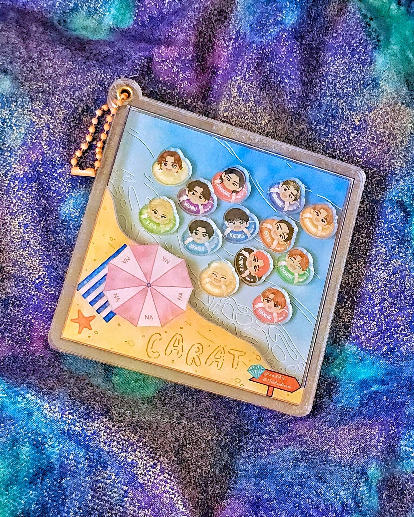 [PRE-ORDER] SEVENTEEN x Nana Beach acrylic magnetic shaker + Salbabida Sebongs charms