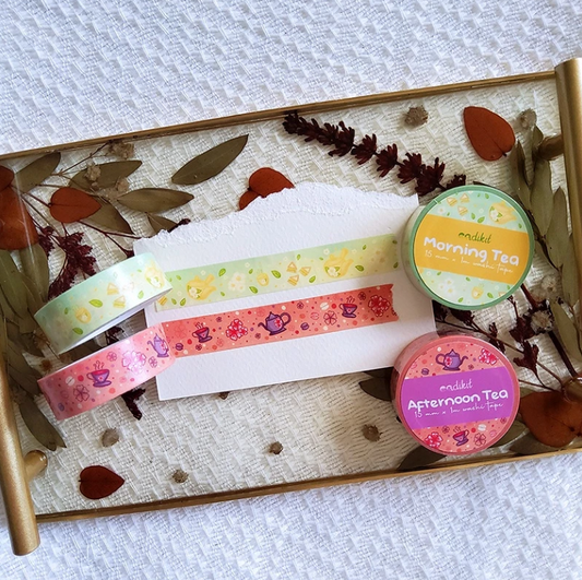 Tea Time: Morning Tea & Afternoon Tea Washi Tape (15mm x 10m each)